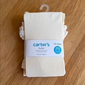 Carter's Cream Baby Tights 2-Pack